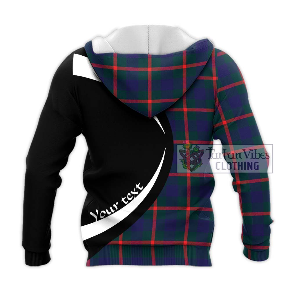 Agnew Tartan Knitted Hoodie with Family Crest Circle Style - Tartan Vibes Clothing