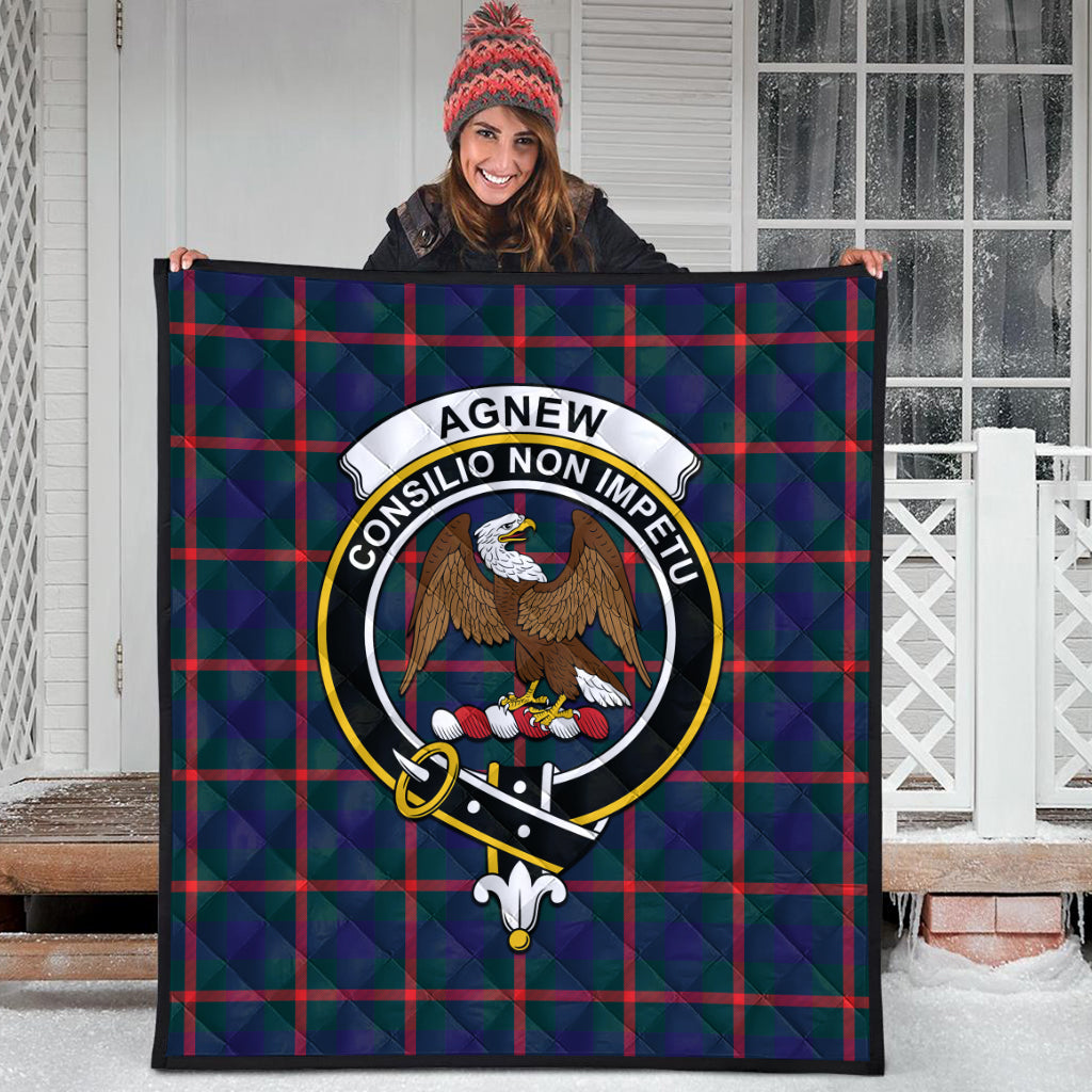 Agnew Modern Tartan Quilt with Family Crest - Tartanvibesclothing