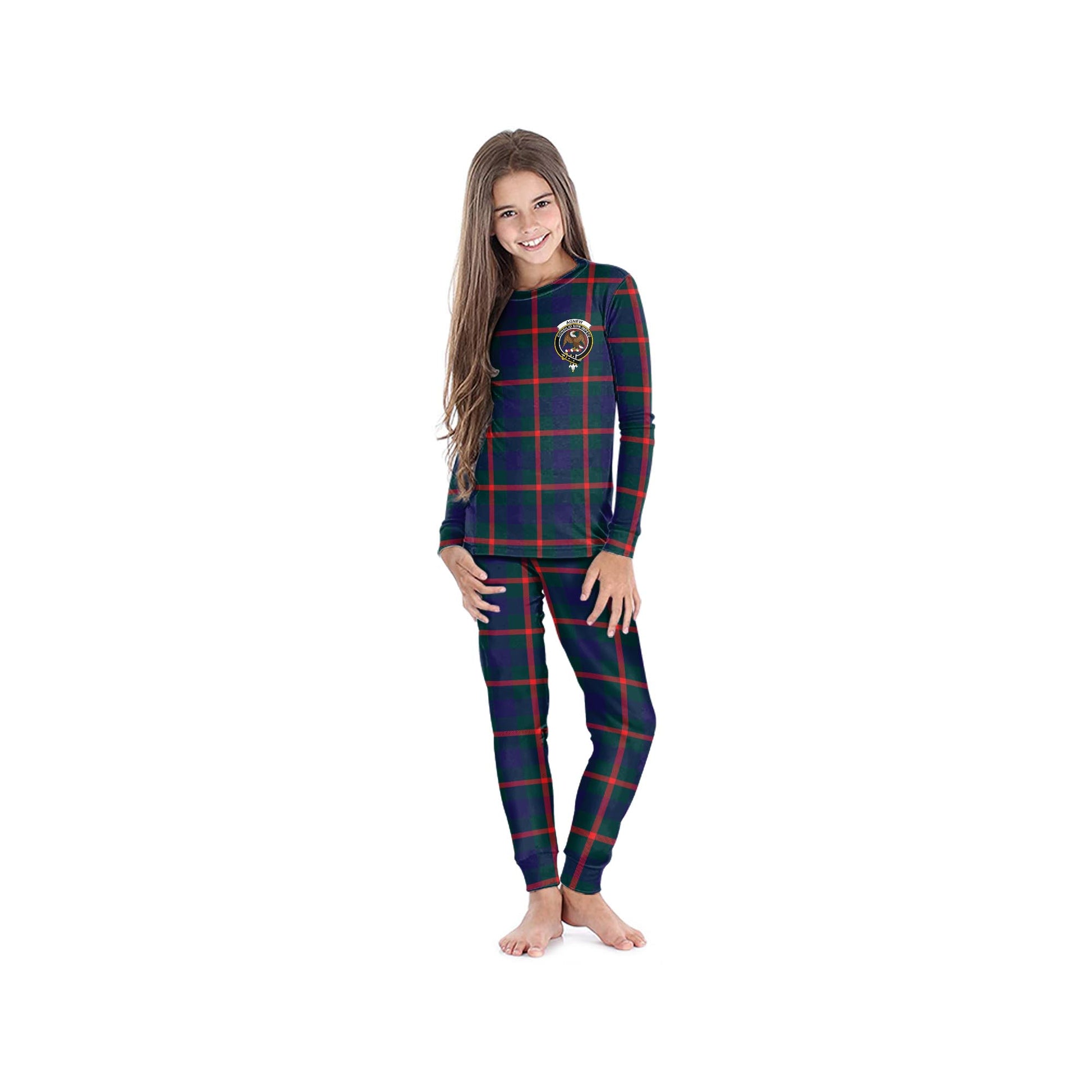 Agnew Tartan Pajamas Family Set with Family Crest - Tartan Vibes Clothing