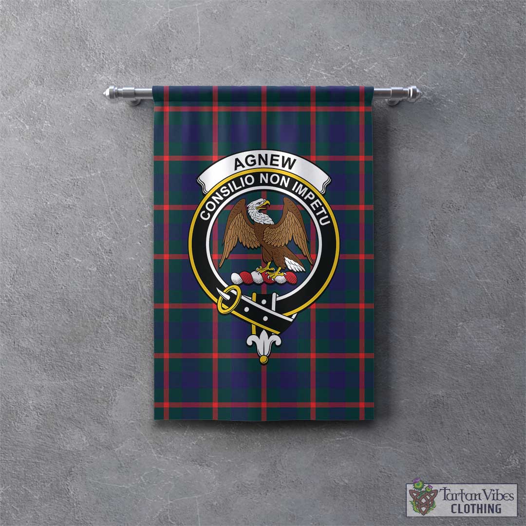 Tartan Vibes Clothing Agnew Modern Tartan Gonfalon, Tartan Banner with Family Crest