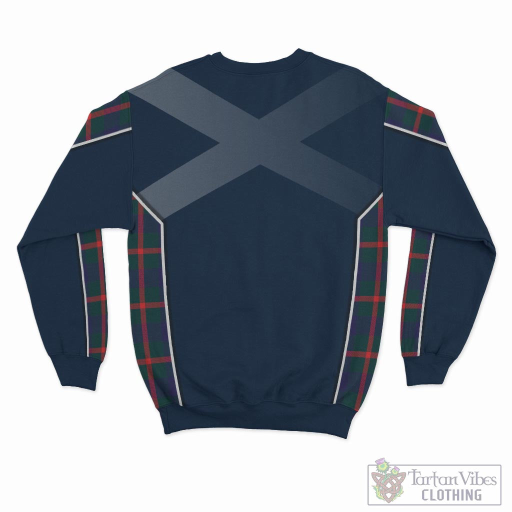 Tartan Vibes Clothing Agnew Modern Tartan Sweatshirt with Family Crest and Scottish Thistle Vibes Sport Style