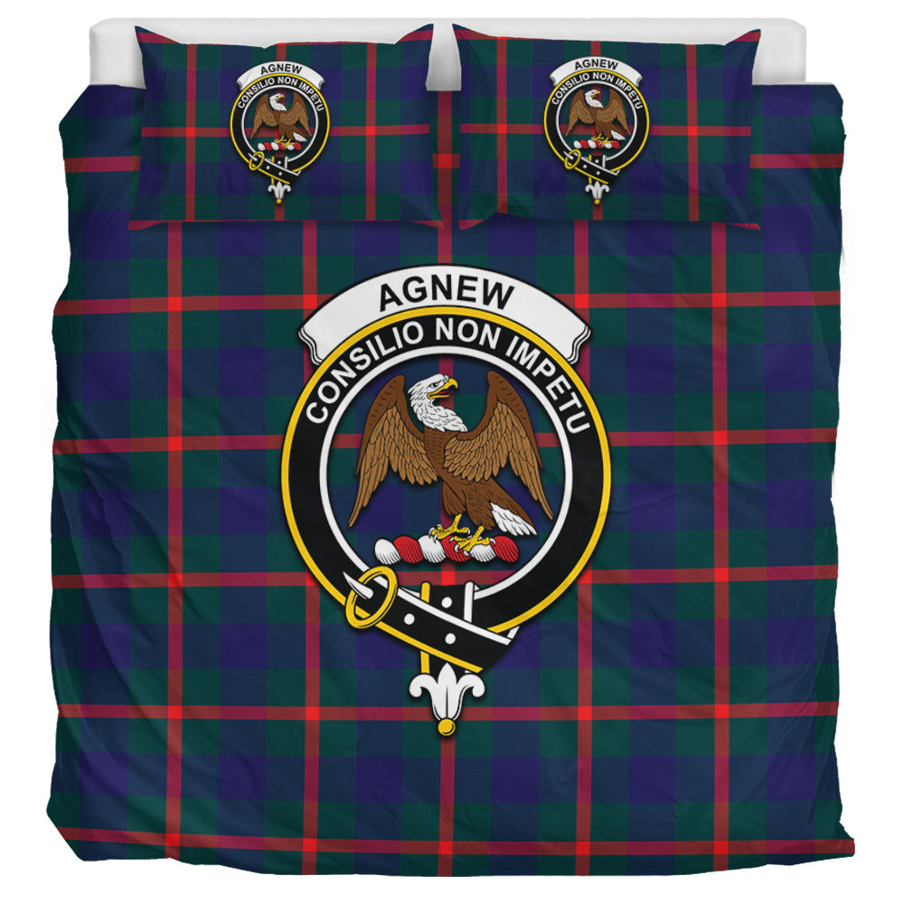 Agnew Tartan Bedding Set with Family Crest UK Bedding Set UK Super King 104*94 inch - Tartan Vibes Clothing