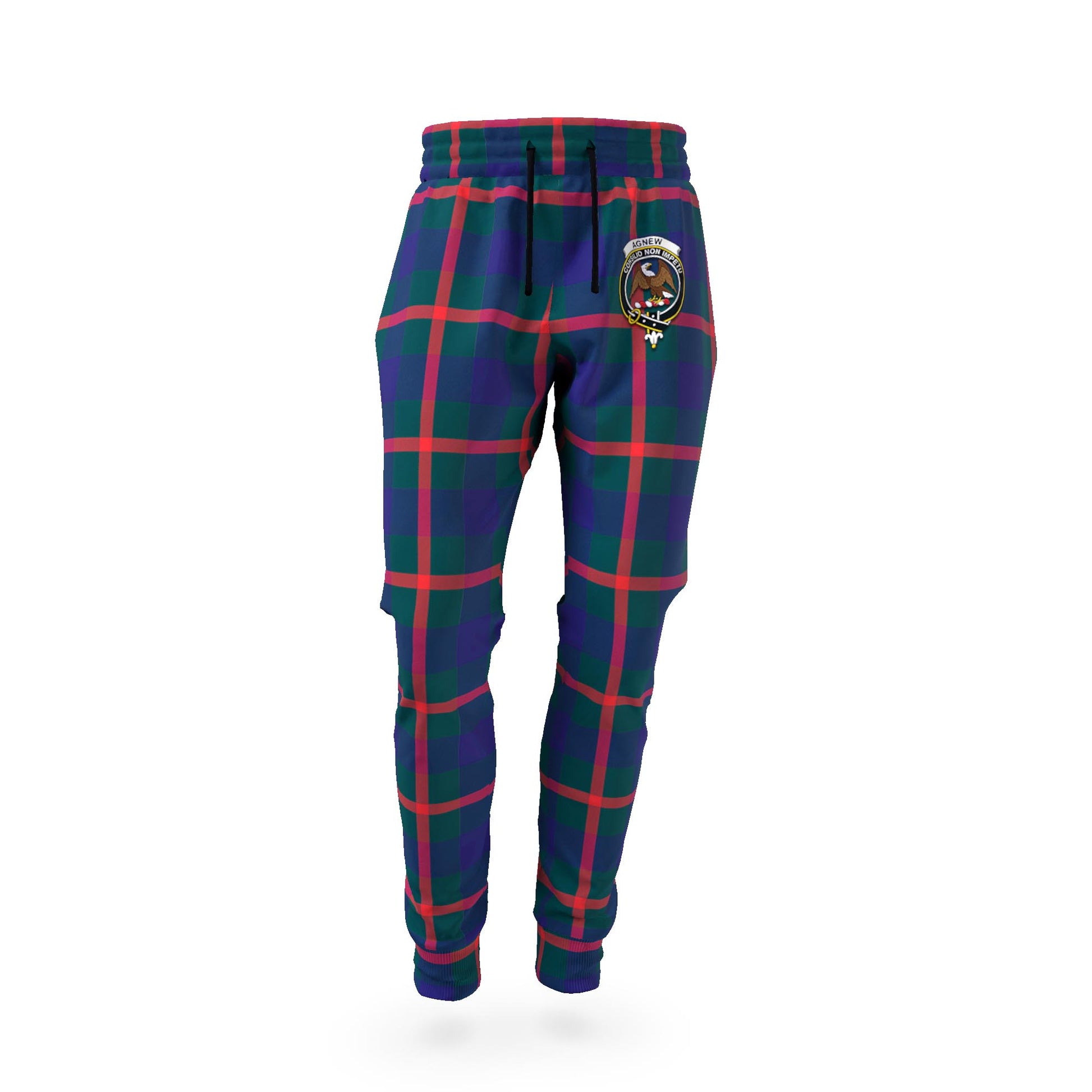 Agnew Tartan Joggers Pants with Family Crest - Tartan Vibes Clothing