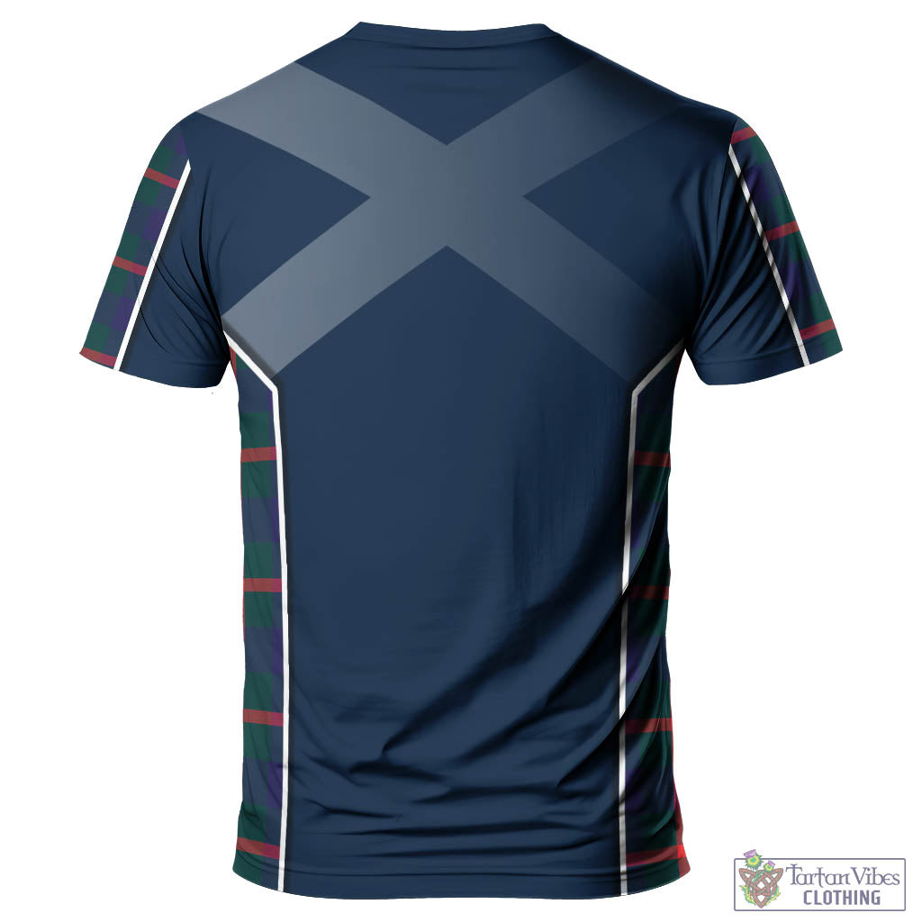 Tartan Vibes Clothing Agnew Modern Tartan T-Shirt with Family Crest and Scottish Thistle Vibes Sport Style