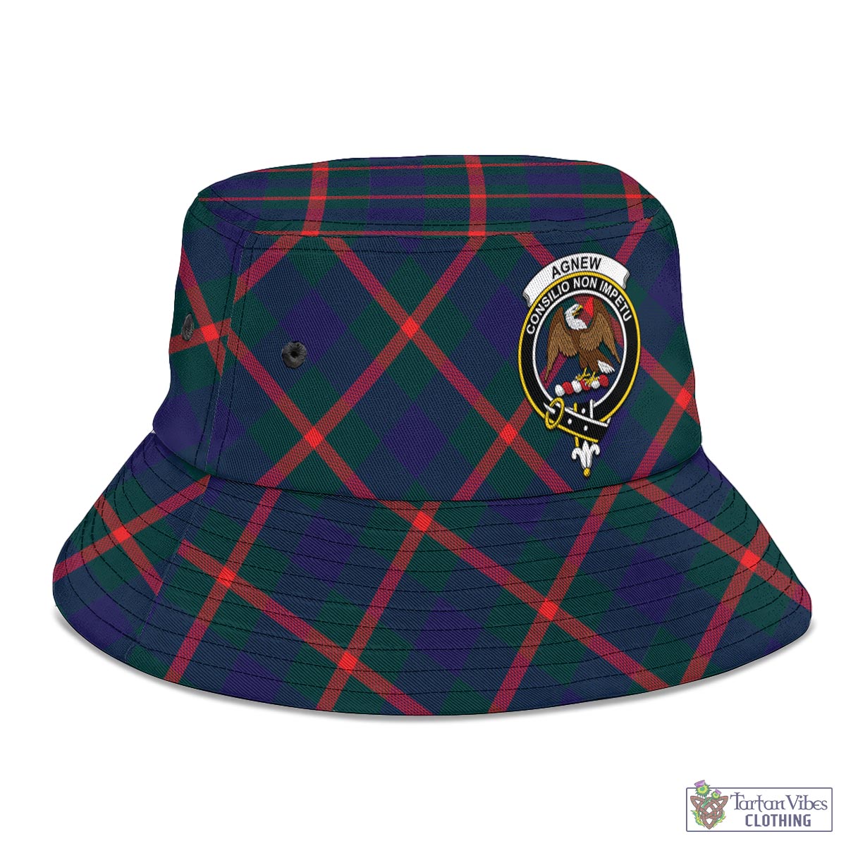 Tartan Vibes Clothing Agnew Modern Tartan Bucket Hat with Family Crest