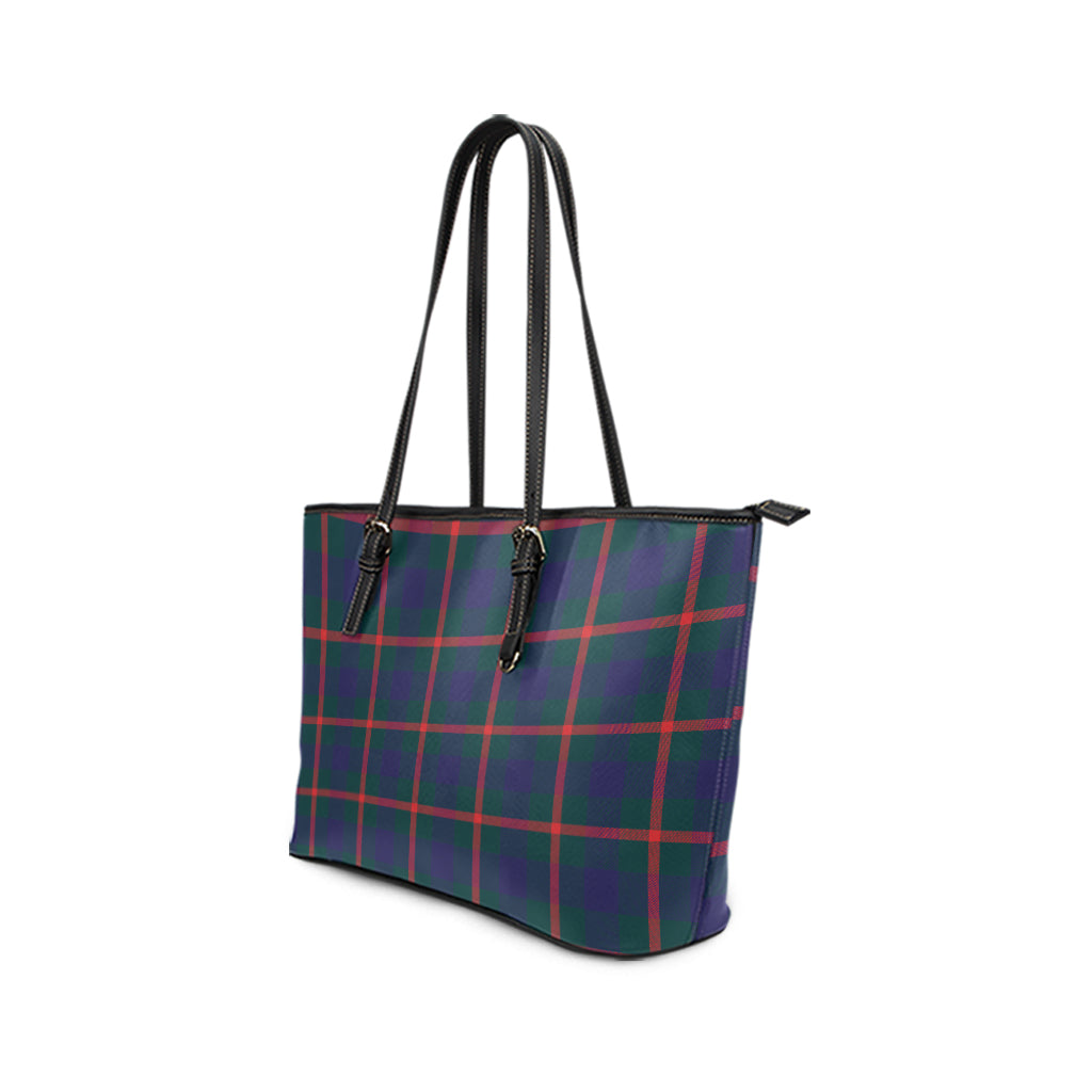 Agnew Modern Tartan Leather Tote Bag - Tartanvibesclothing