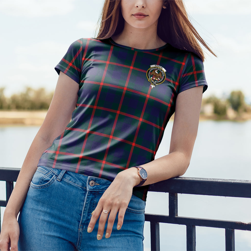 Agnew Tartan T-Shirt with Family Crest - Tartan Vibes Clothing