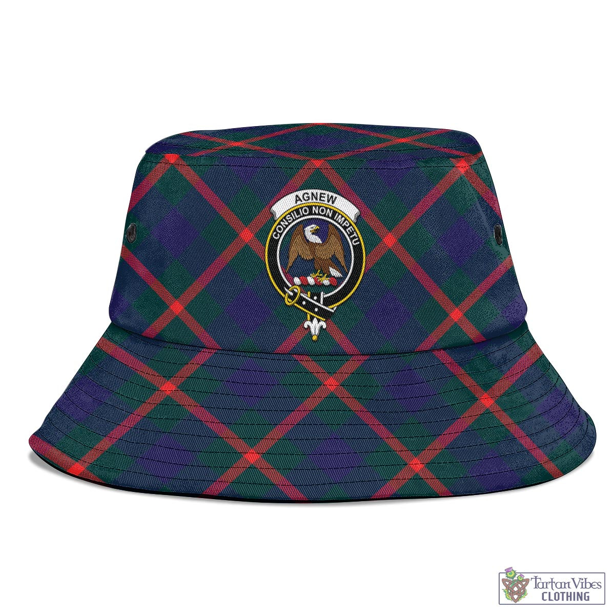 Tartan Vibes Clothing Agnew Modern Tartan Bucket Hat with Family Crest