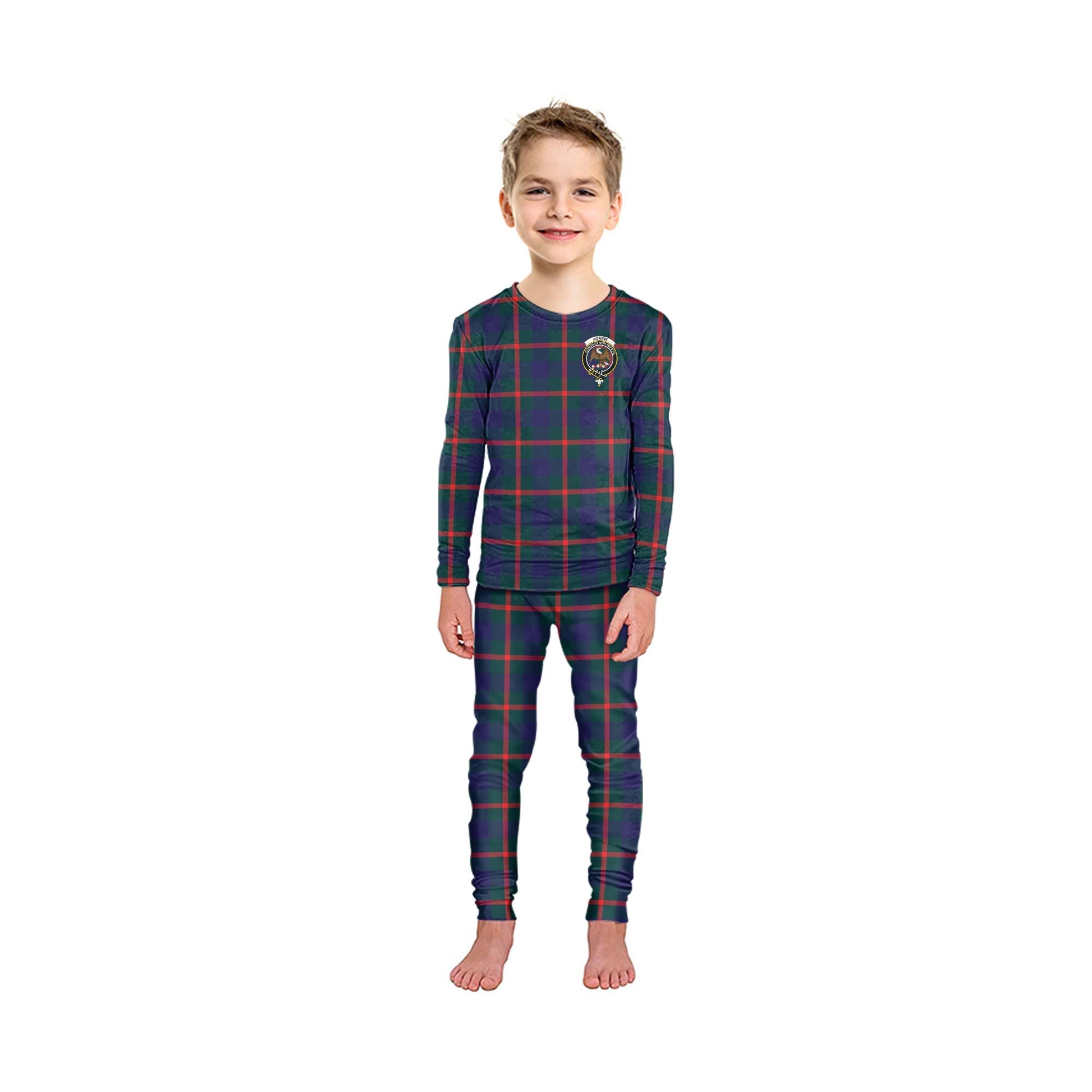 Agnew Tartan Pajamas Family Set with Family Crest - Tartan Vibes Clothing