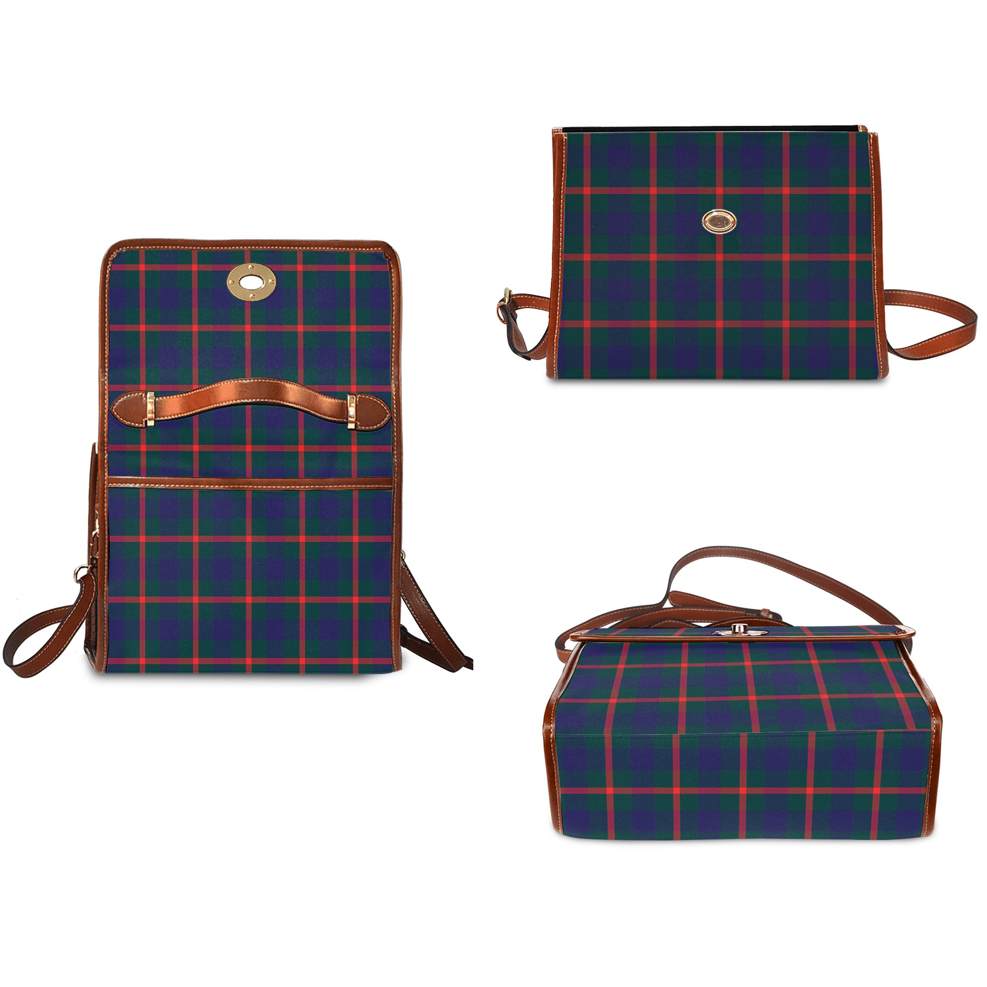 Agnew Modern Tartan Leather Strap Waterproof Canvas Bag - Tartanvibesclothing