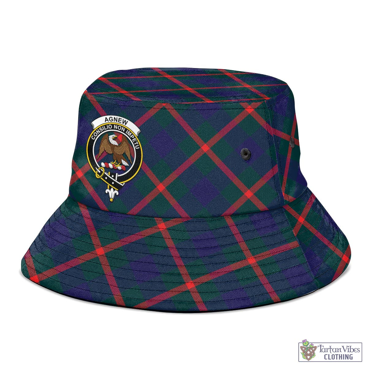 Tartan Vibes Clothing Agnew Modern Tartan Bucket Hat with Family Crest