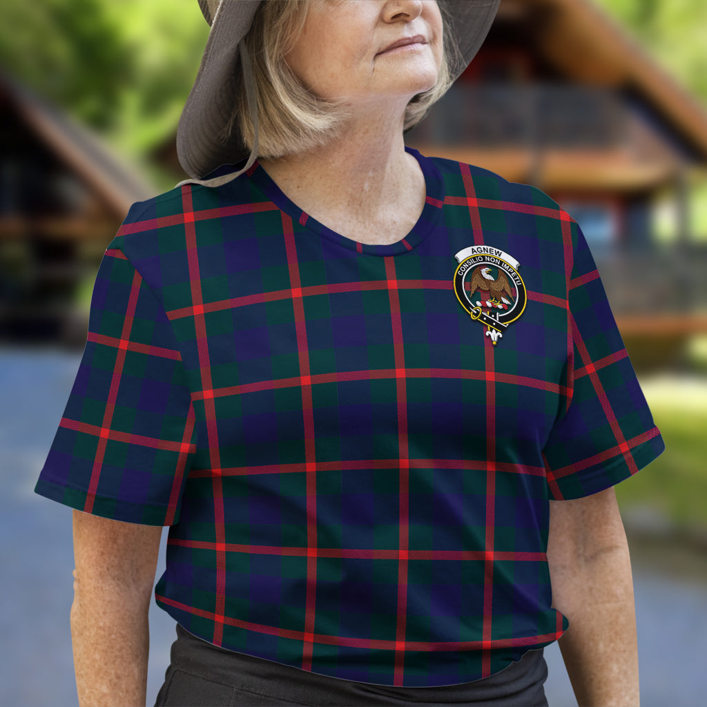 Agnew Tartan T-Shirt with Family Crest - Tartan Vibes Clothing