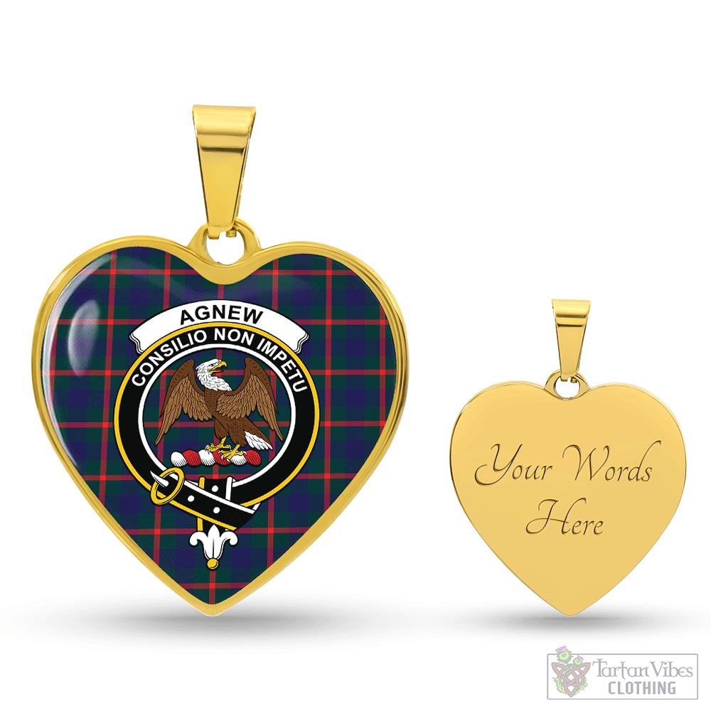 Tartan Vibes Clothing Agnew Modern Tartan Heart Necklace with Family Crest