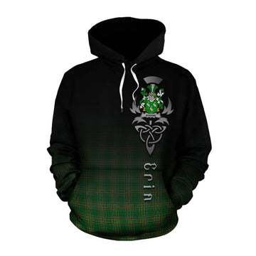 Aherne Irish Clan Cotton Hoodie with Coat of Arms Erin Go Bragh Celtic Inspired Pullover Hoodie XS - Tartan Vibes Clothing