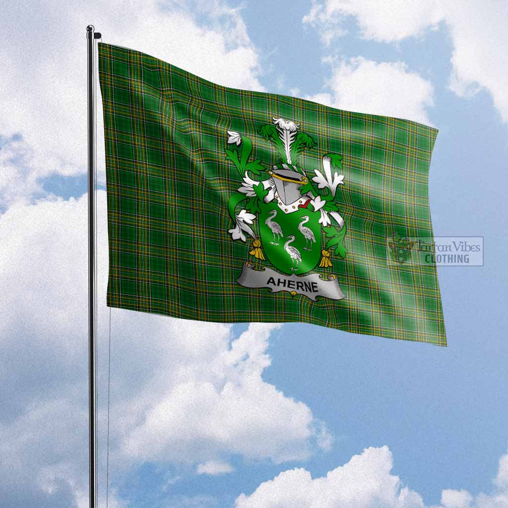 Tartan Vibes Clothing Aherne Irish Clan Flag with Coat of Arms