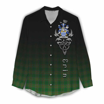 Aiken Irish Clan Women's Casual Shirt with Coat of Arms Erin Go Bragh Celtic Inspired Female - Tartan Vibes Clothing