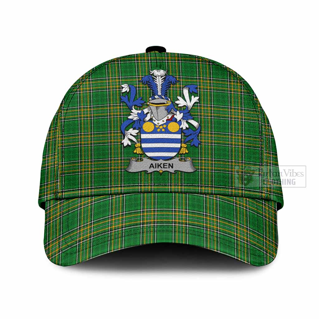 Tartan Vibes Clothing Aiken Irish Clan Tartan Classic Cap with Coat of Arms