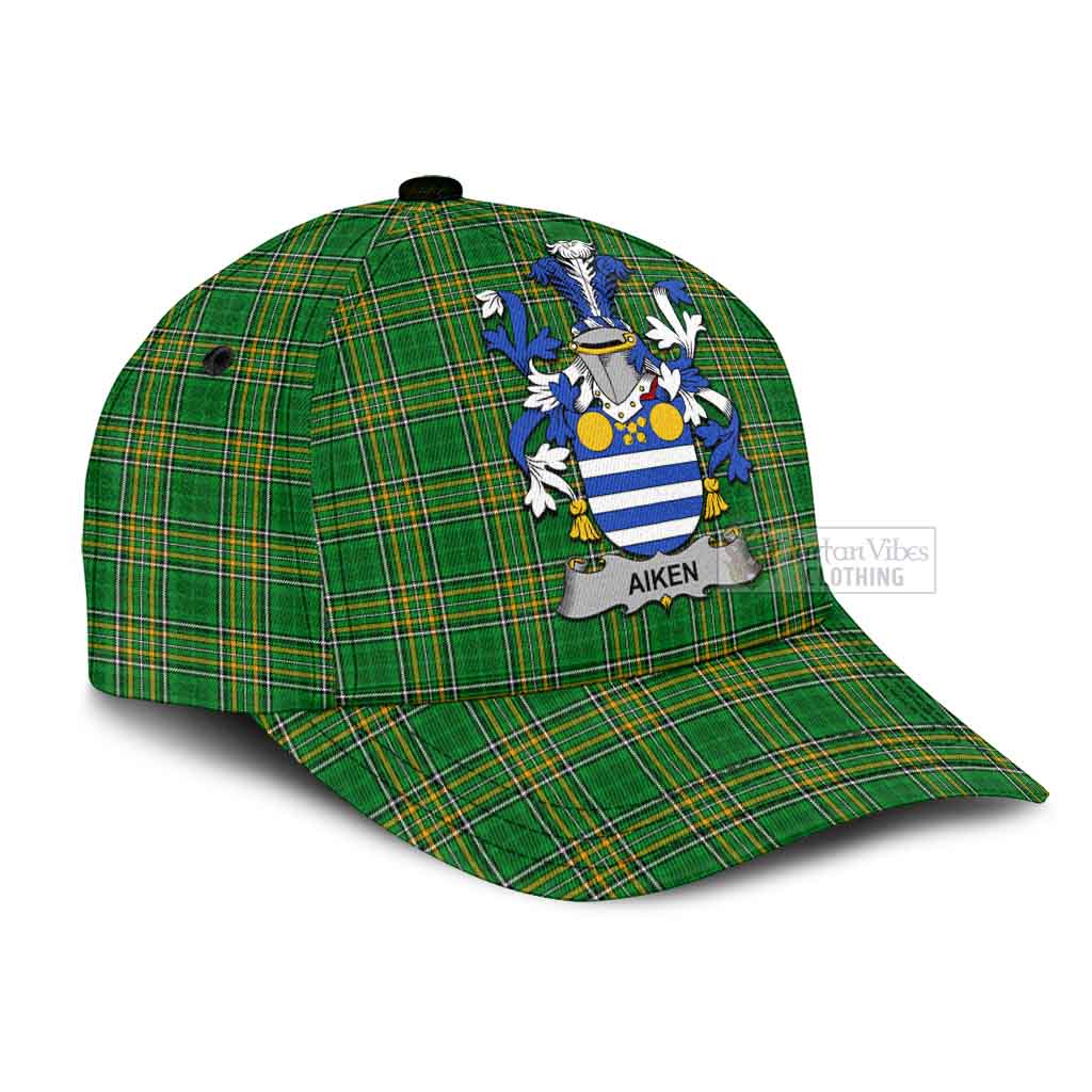 Tartan Vibes Clothing Aiken Irish Clan Tartan Classic Cap with Coat of Arms