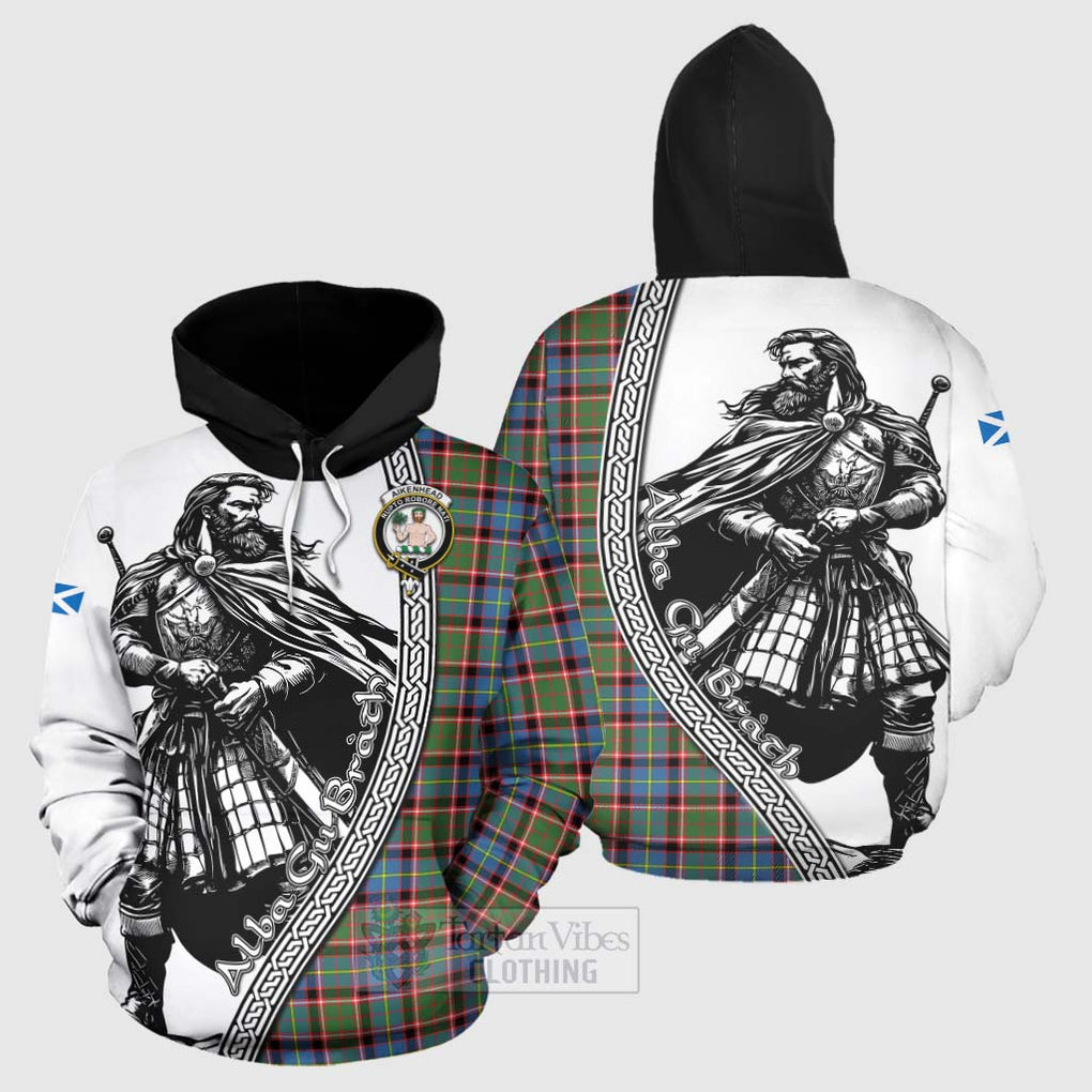 Tartan Vibes Clothing Aikenhead Tartan Clan Crest Hoodie with Highlander Warrior Celtic Style