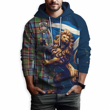 Aikenhead Tartan Family Crest Hoodie with Scottish Majestic Lion