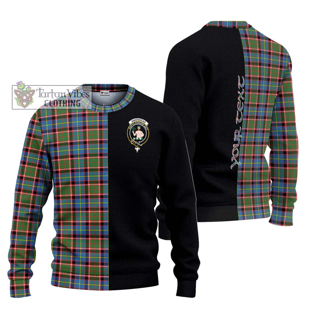 Aikenhead Tartan Knitted Sweater with Family Crest and Half Of Me Style Unisex - Tartanvibesclothing Shop