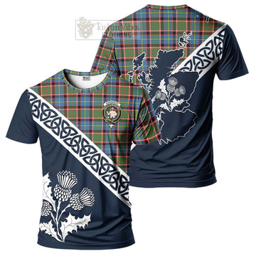 Aikenhead Tartan T-Shirt Featuring Thistle and Scotland Map