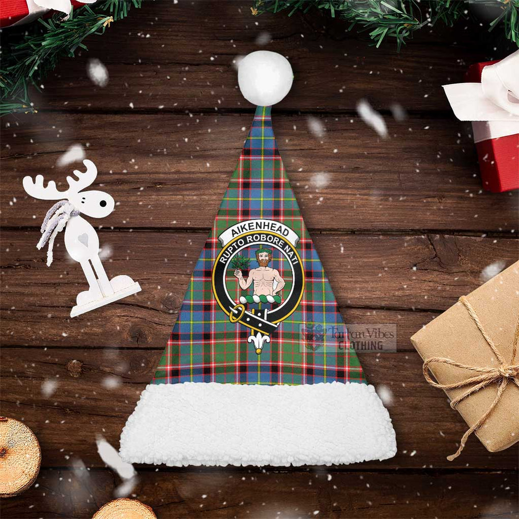 Tartan Vibes Clothing Aikenhead Tartan Christmas Santa Hats with Family Crest