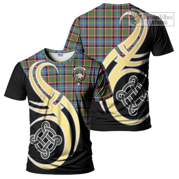 Aikenhead Tartan T-Shirt with Family Crest and Celtic Symbol Style