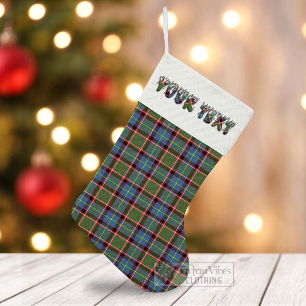 Tartan Vibes Clothing Aikenhead Tartan Christmas Stocking with Personalized Text