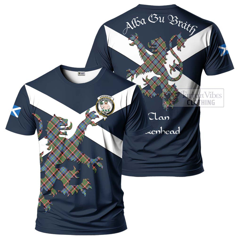 Tartan Vibes Clothing Aikenhead Tartan Lion Rampant T-Shirt – Proudly Display Your Heritage with Alba Gu Brath and Clan Name