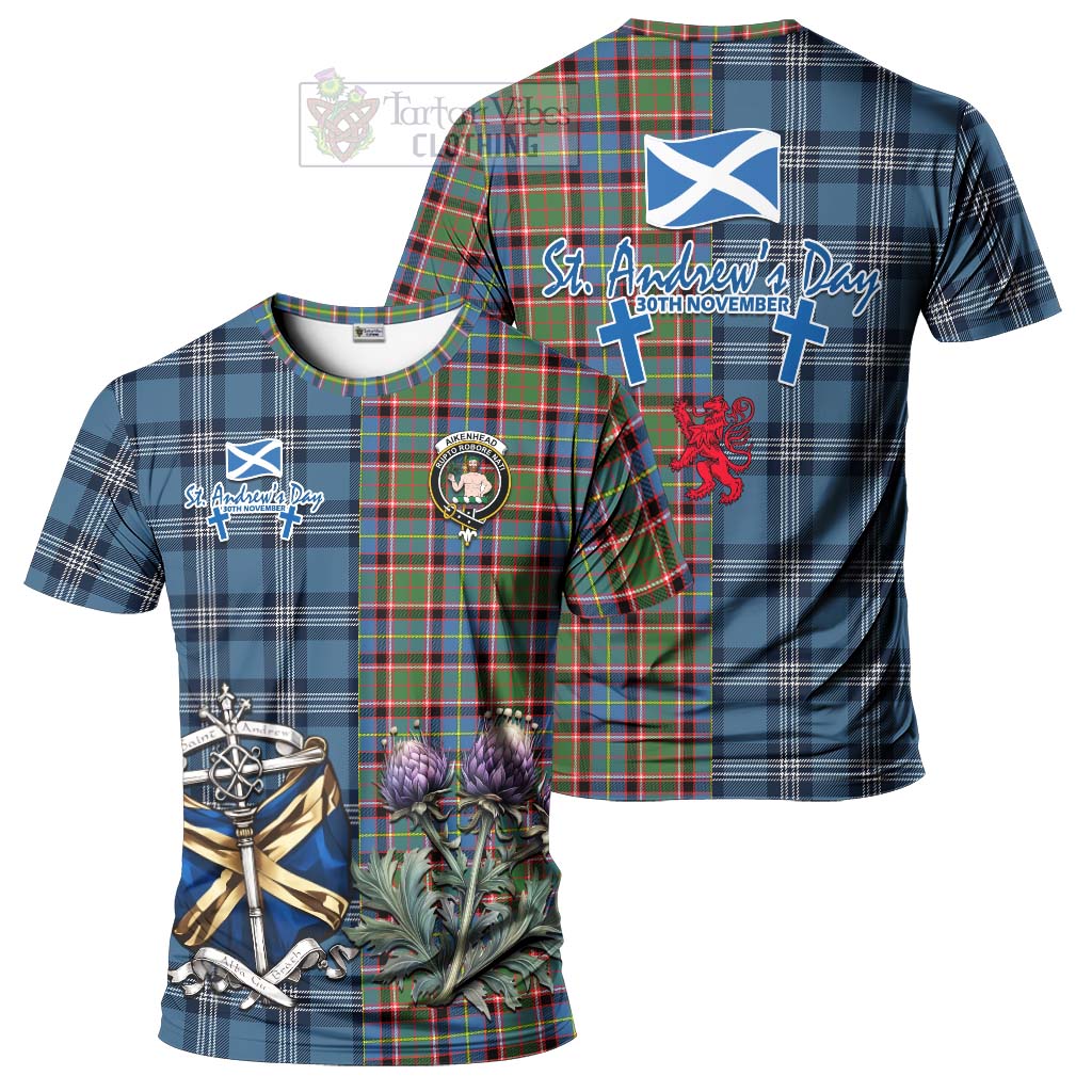 Tartan Vibes Clothing Aikenhead Tartan T-Shirt Happy St. Andrew's Day Half Tartan Style