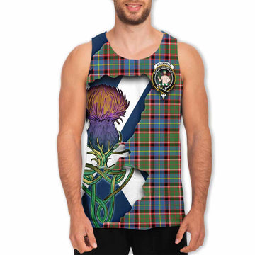 Aikenhead Tartan Family Crest Men's Tank Top Scottish Thistle Celtic Inspired Men - Tartan Vibes Clothing