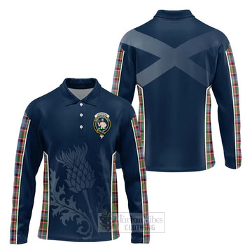 Aikenhead Tartan Long Sleeve Polo Shirt with Family Crest and Scottish Thistle Vibes Sport Style Unisex - Tartan Vibes Clothing