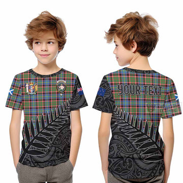 Aikenhead Crest Tartan Kid T-Shirt with New Zealand Silver Fern Half Style Youth XL Size14 - Tartan Vibes Clothing