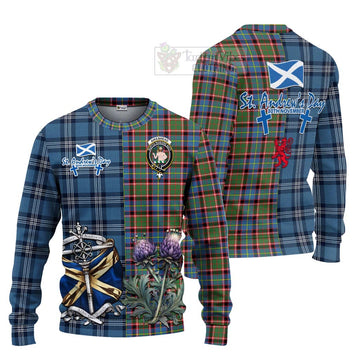 Aikenhead Tartan Knitted Sweater Happy St. Andrew's Day Half Tartan Style