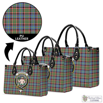Aikenhead Tartan Luxury Leather Handbags with Family Crest L - Tartan Vibes Clothing