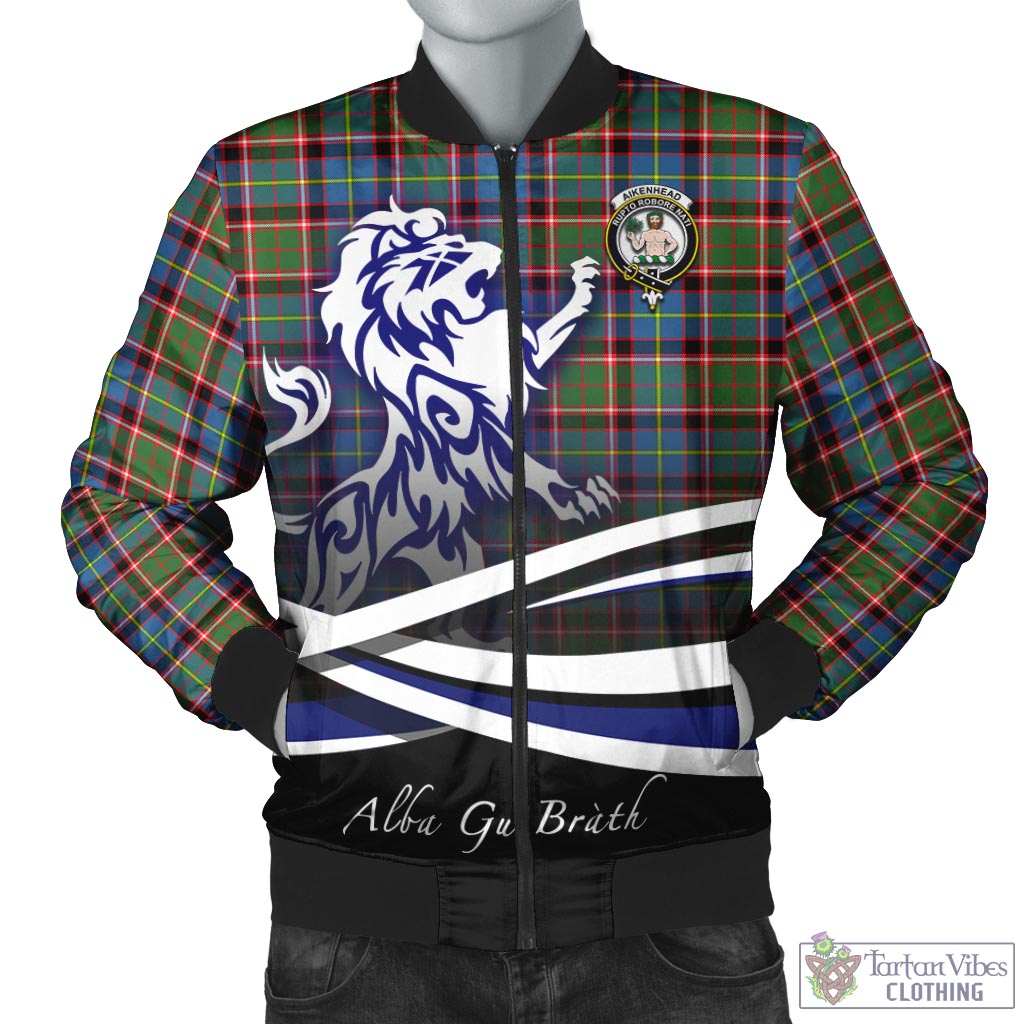 Aikenhead Tartan Bomber Jacket with Alba Gu Brath Regal Lion Emblem Unisex - Tartan Vibes Clothing