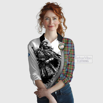 Aikenhead Tartan Clan Crest Women's Casual Shirt with Highlander Warrior Celtic Style Female - Tartan Vibes Clothing