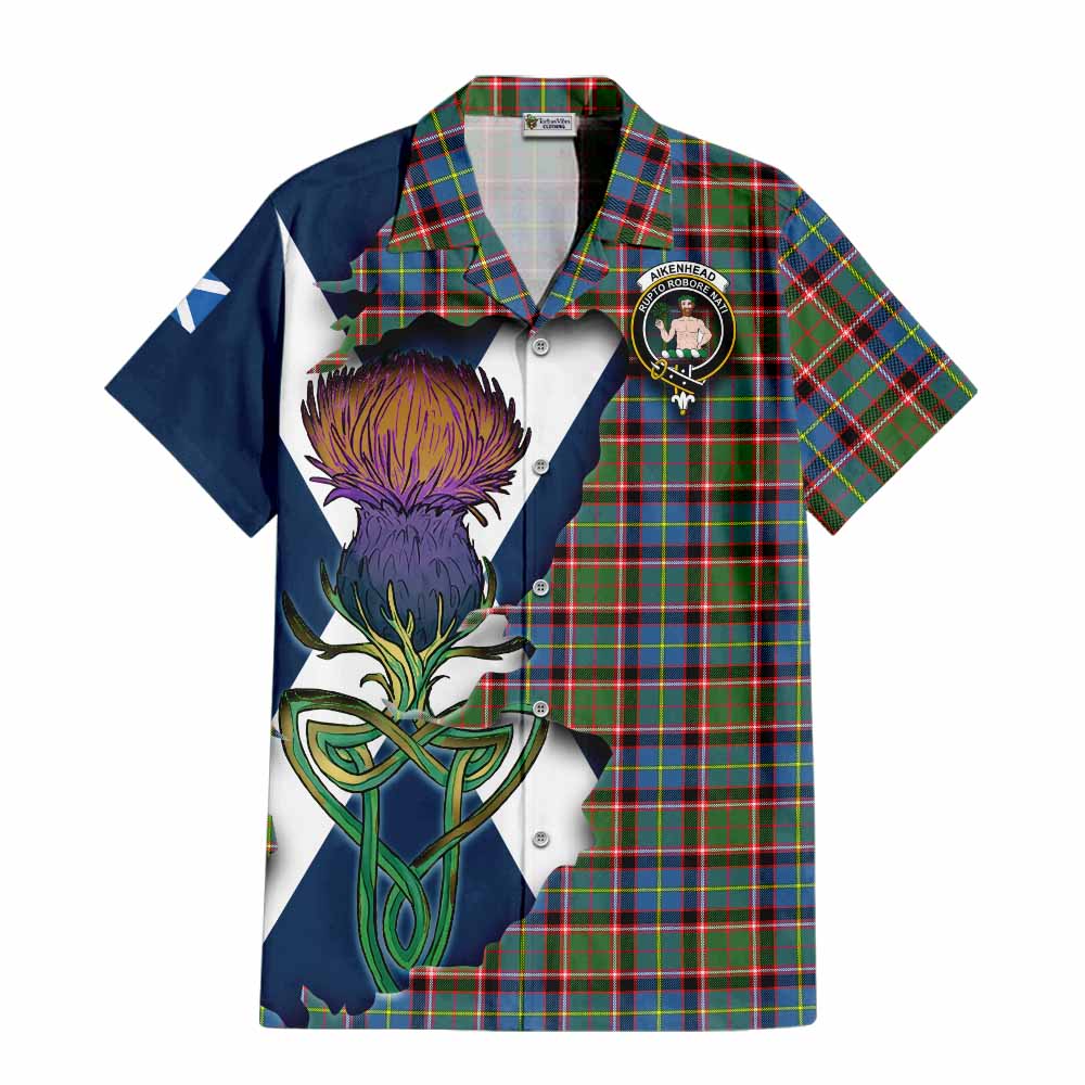 Aikenhead Tartan Family Crest Hawaiian Shirt Scottish Thistle Celtic Inspired Kid - Tartan Vibes Clothing