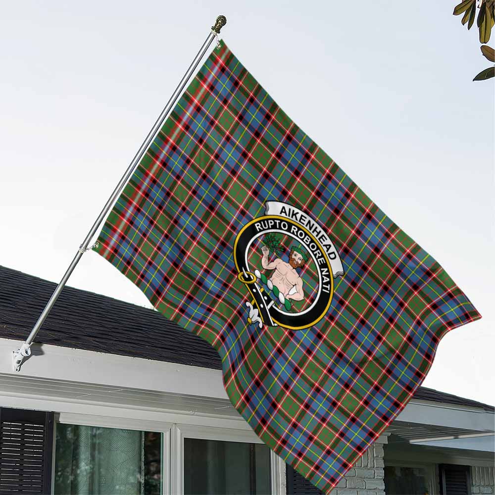 Aikenhead Tartan House Flag with Family Crest House Flag - Tartan Vibes Clothing