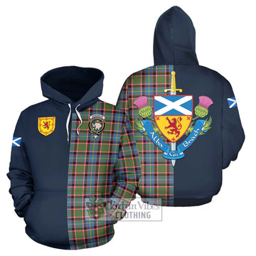 Aikenhead Tartan Hoodie Alba with Scottish Lion Royal Arm Half Style