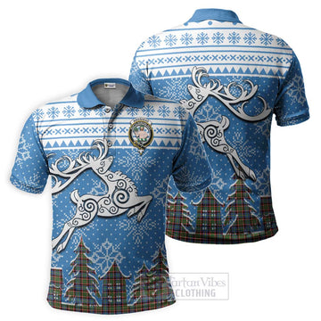 Aikenhead Clan Christmas Polo Shirt Celtic Reindeer Style