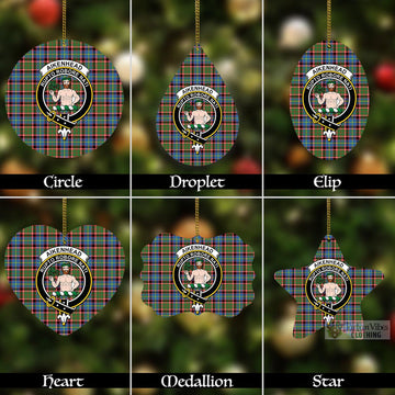 Aikenhead Tartan Christmas Aluminium Ornament with Family Crest