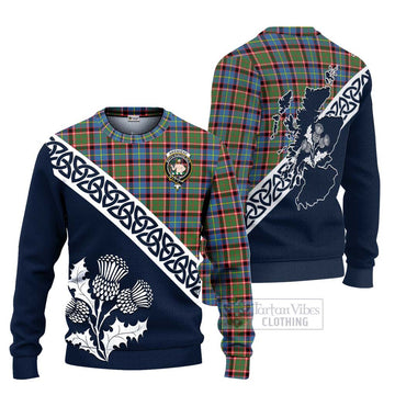 Aikenhead Tartan Ugly Sweater Featuring Thistle and Scotland Map