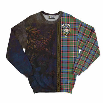 Aikenhead Tartan Family Crest Sweatshirt Alba Gu Brath Be Brave Lion Ancient Style Unisex - Tartan Vibes Clothing