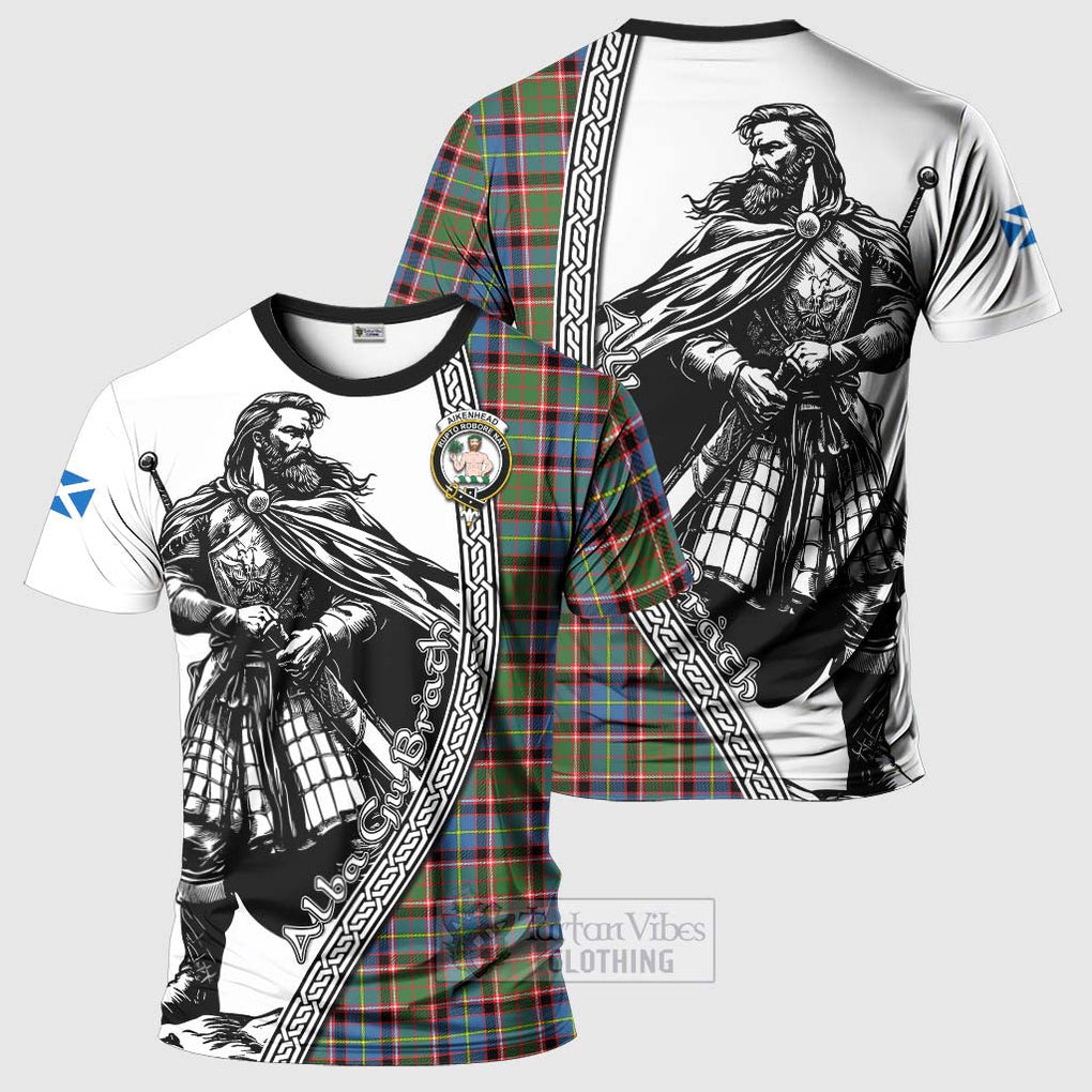 Aikenhead Tartan Clan Crest T-Shirt with Highlander Warrior Celtic Style Kid's Shirt - Tartan Vibes Clothing