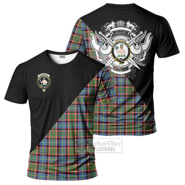 Aikenhead Tartan T-Shirt with Family Crest and Military Logo Style