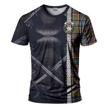 Aikenhead Tartan T-Shirt with Family Crest Cross Sword Thistle Celtic Vibes