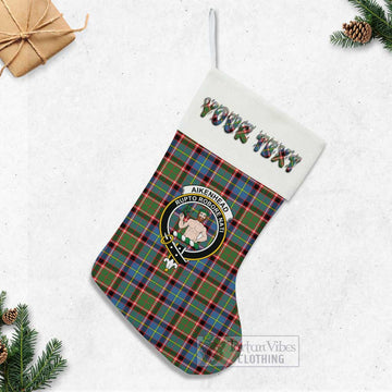 Aikenhead Tartan Family Crest Christmas Stocking with Personalized Text