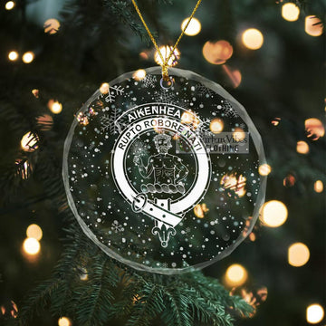 Aikenhead Clan Crest Christmas Glass Ornament